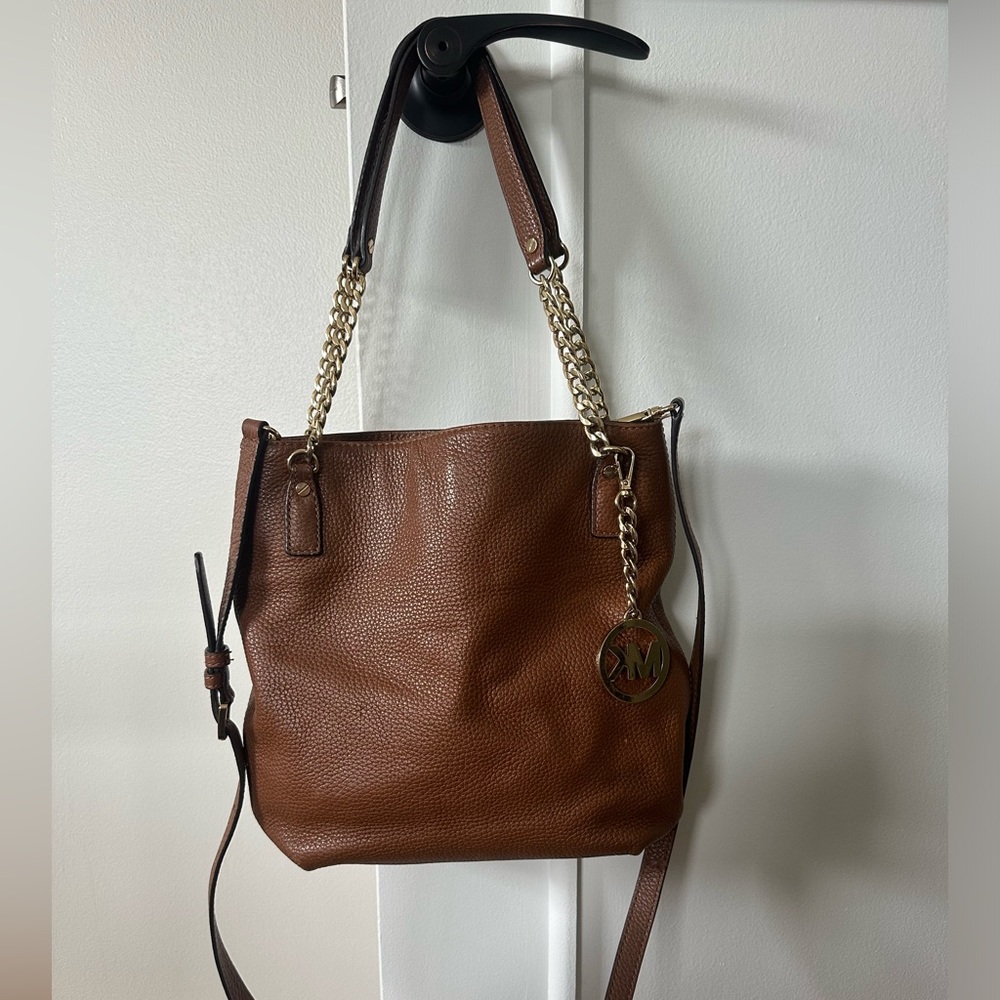 Michael Kors Leather Shoulder Bag with Crossbody Strap